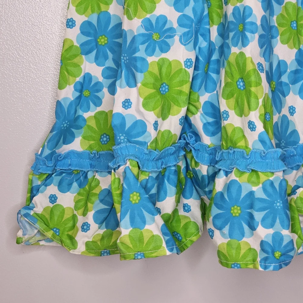 Floral Dress Blue & Green Size 6x Nannette - Picture 2 of 10